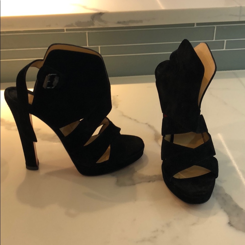 Christian Louboutin Black Suede Heels